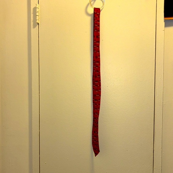 Skull Music Notes Skinny Tie Y2K - Picture 2 of 4